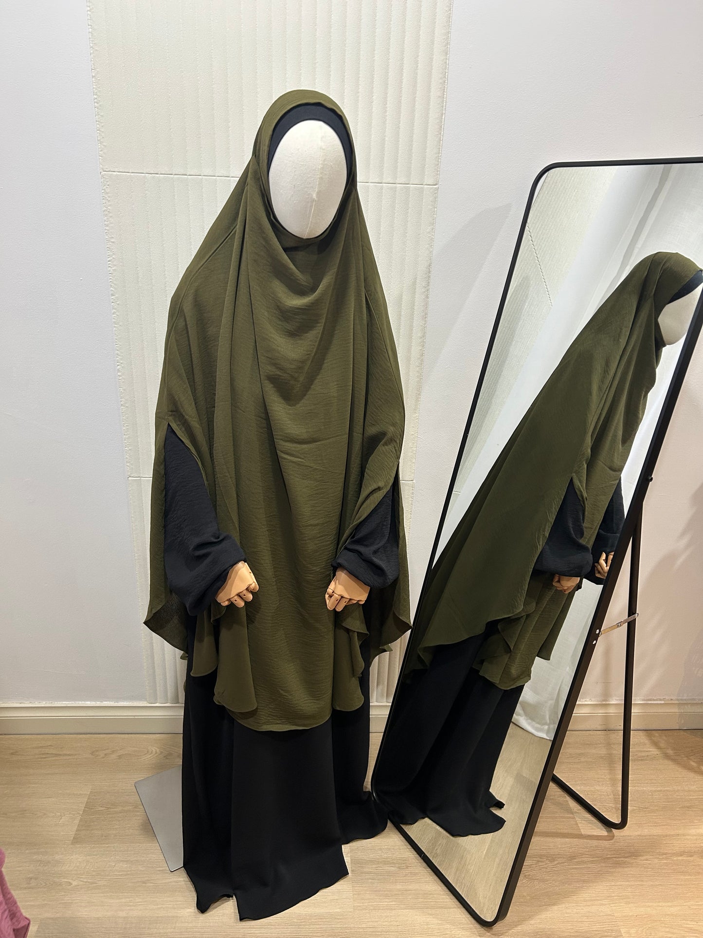 Split Khimar - Crinkle Fabric