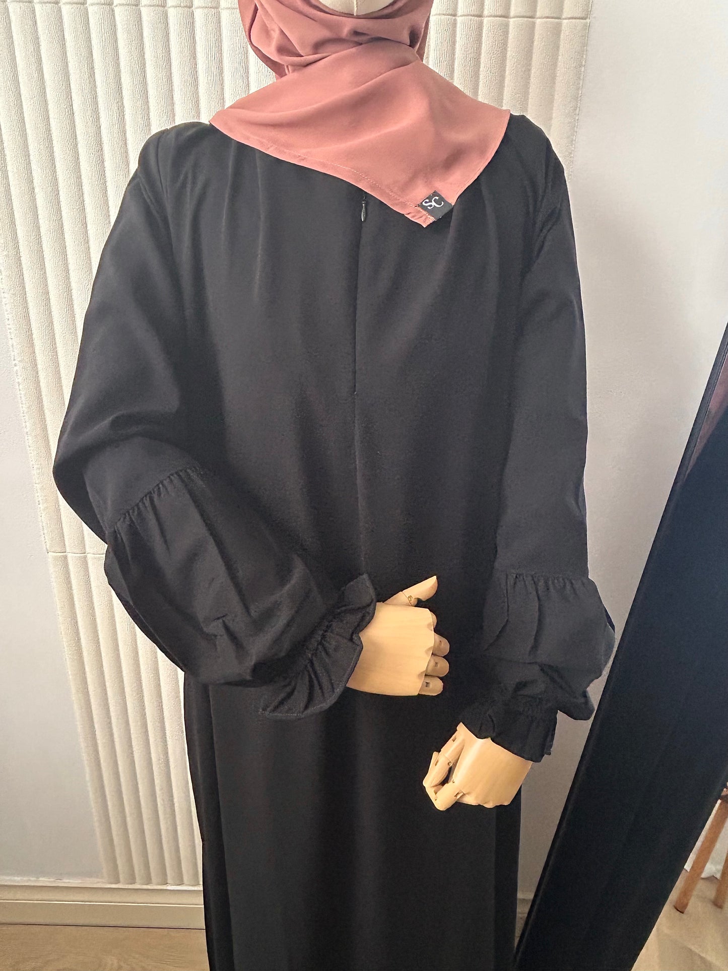 Raindrop Abaya - Jetblack