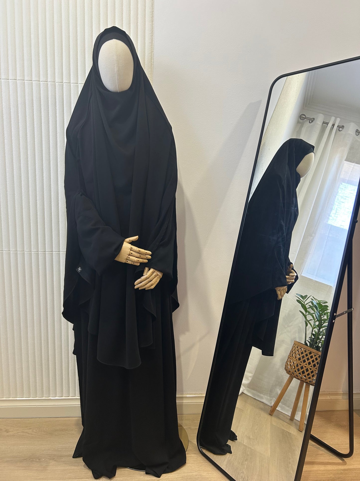 Split Khimar - Jetblack