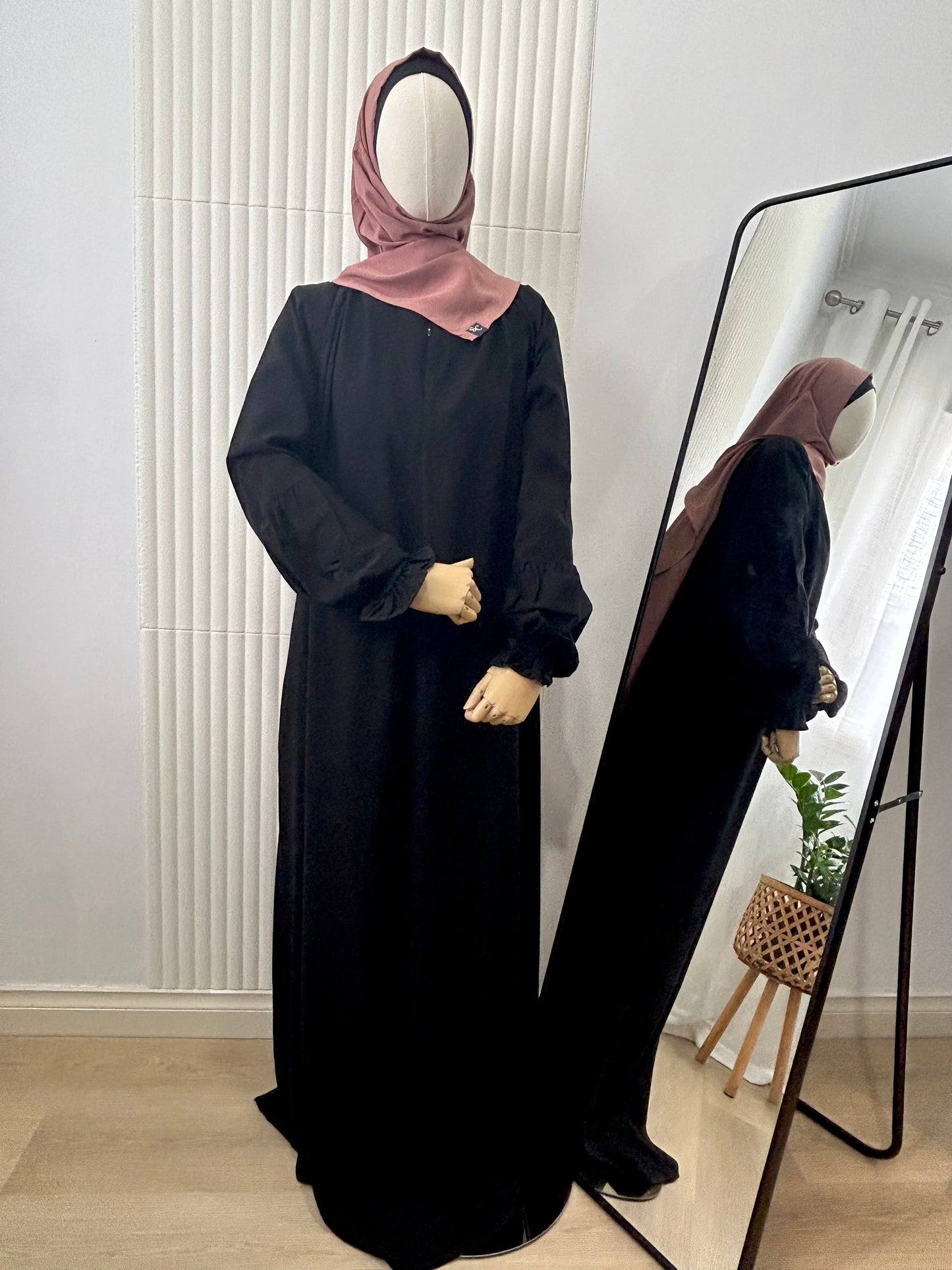 Raindrop Abaya - Jetblack