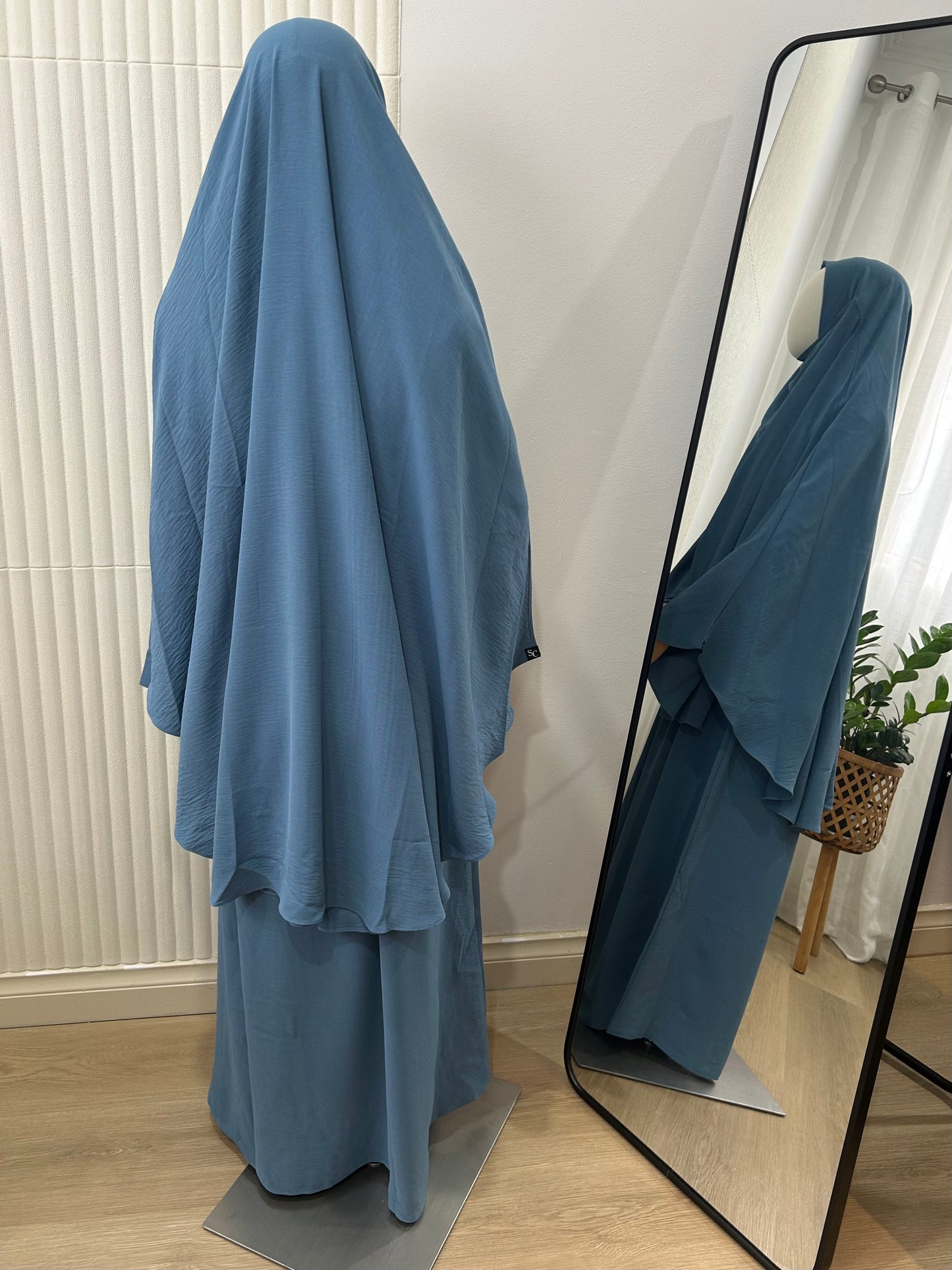 Kids Khimar and Skirt Set - Crinkle Fabric