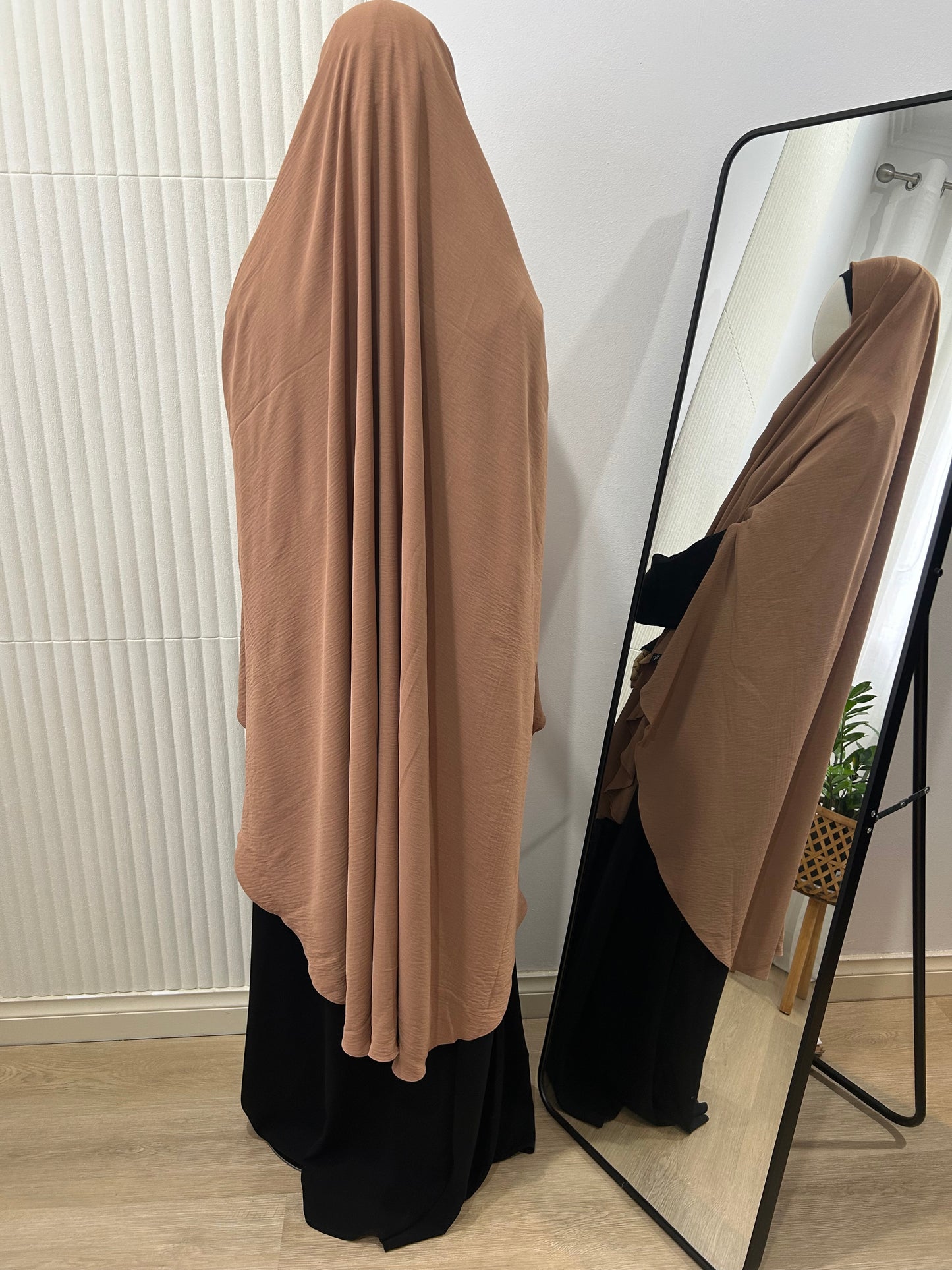 Split Khimar - Crinkle Fabric