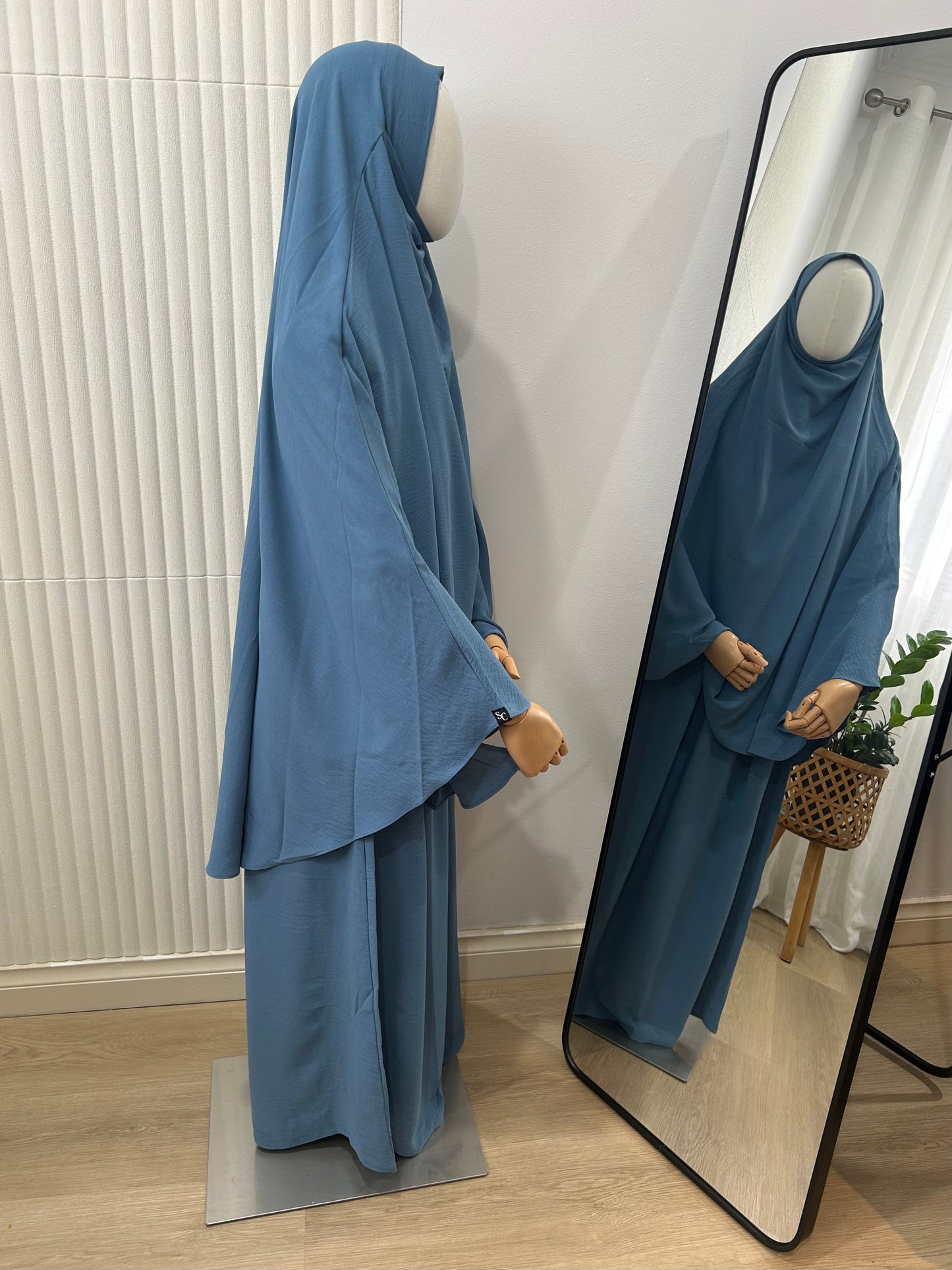 Kids Khimar and Skirt Set - Crinkle Fabric