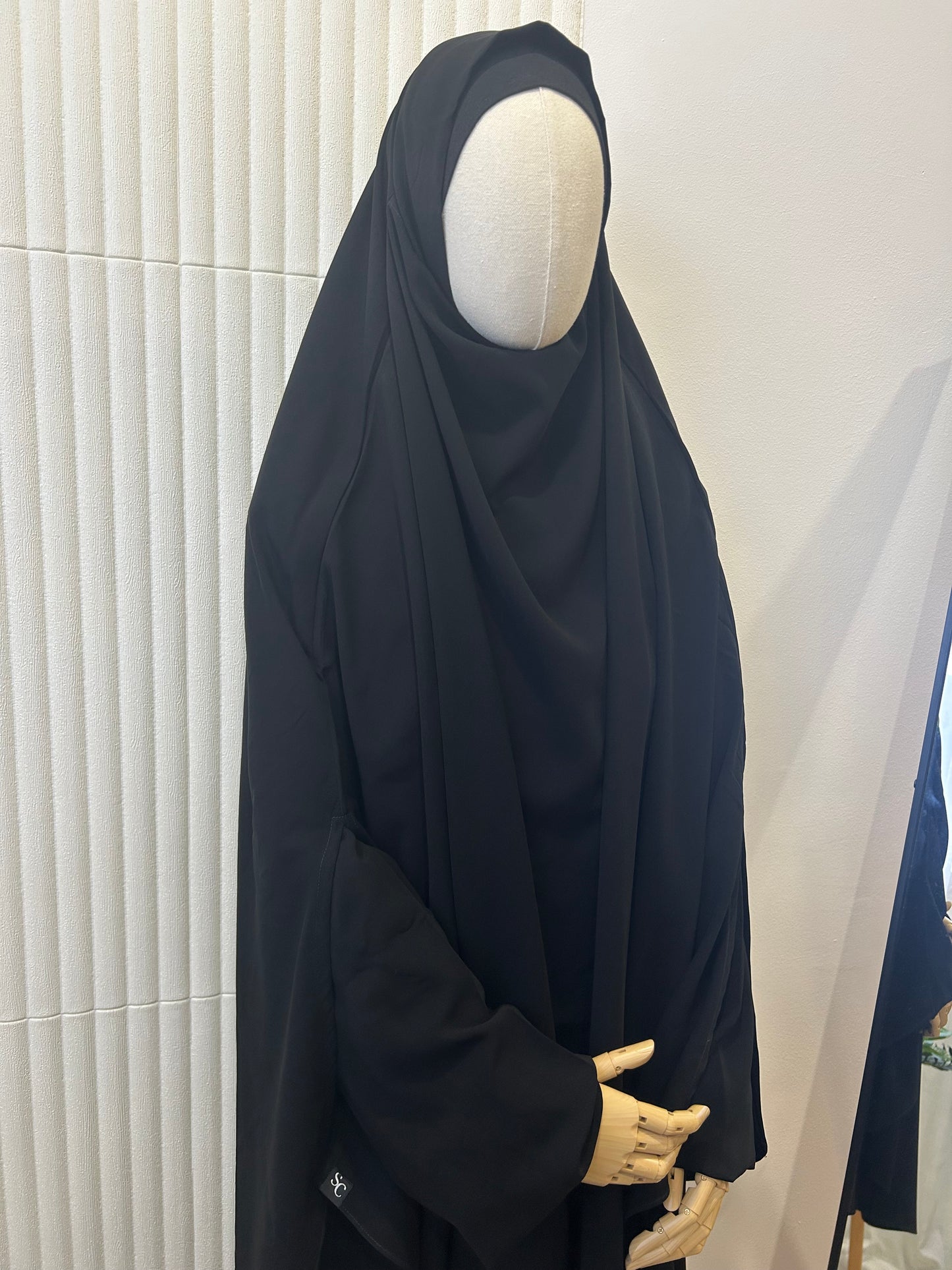 Split Khimar - Jetblack