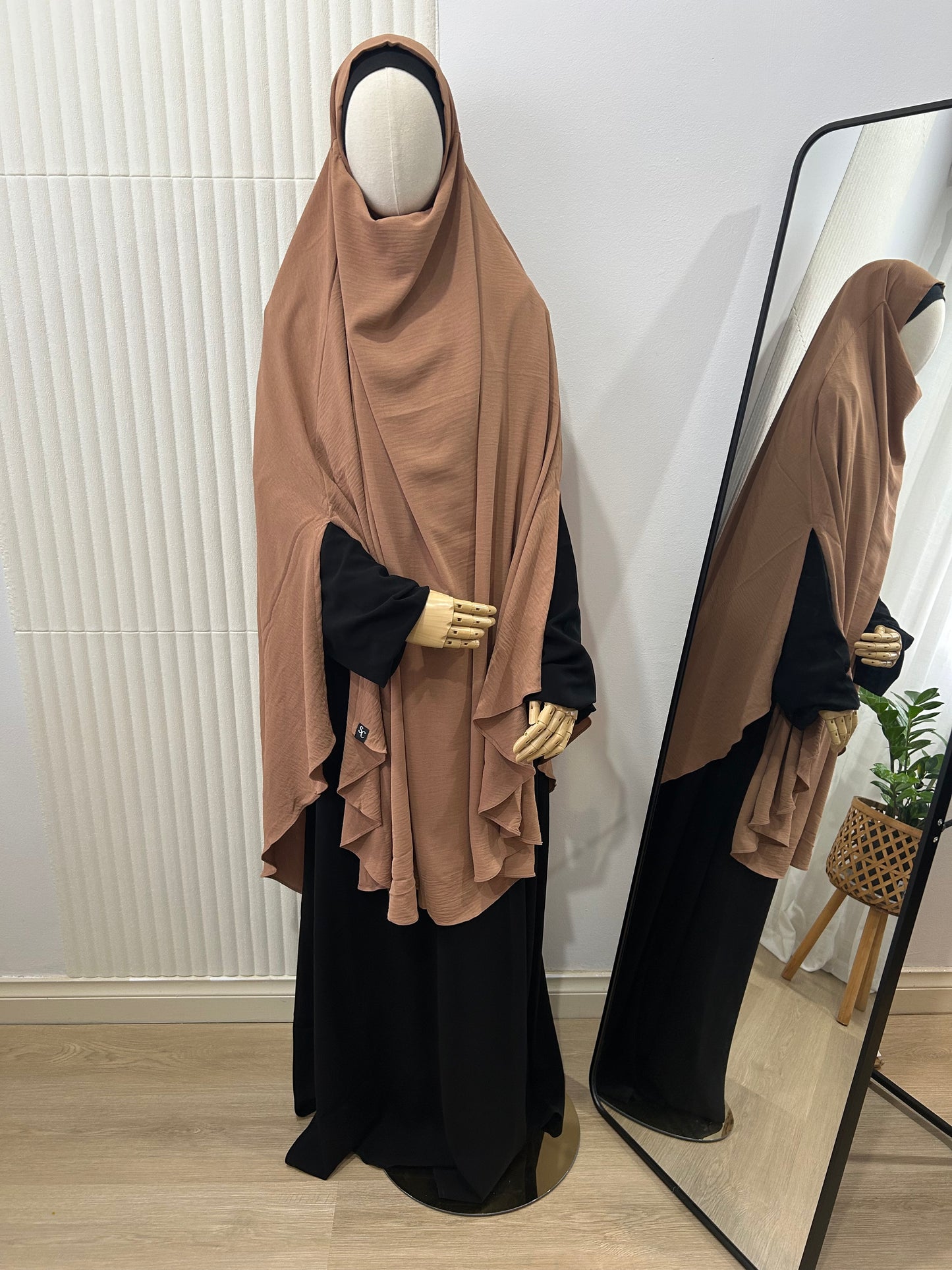 Split Khimar - Crinkle Fabric