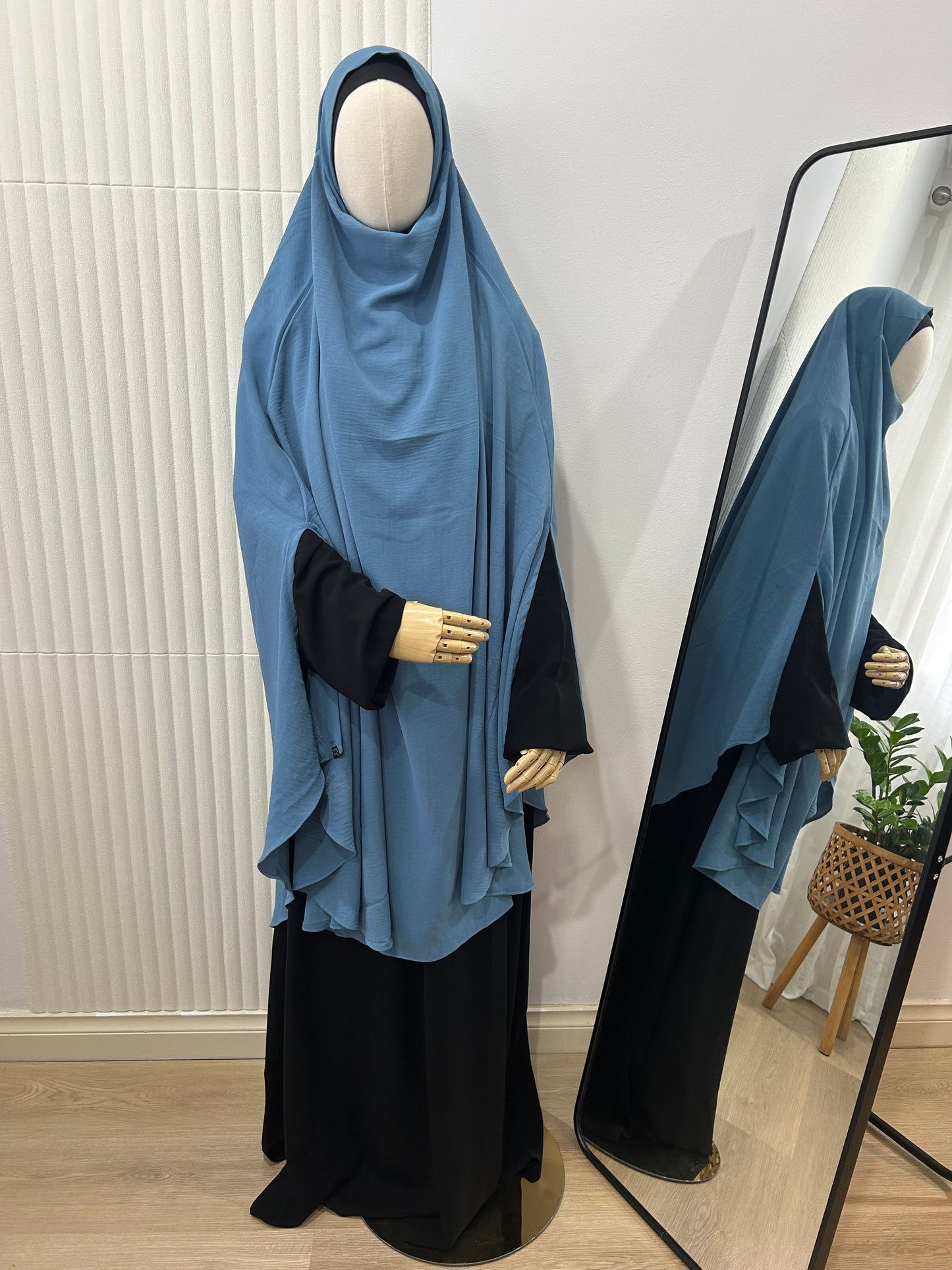 Split Khimar - Crinkle Fabric
