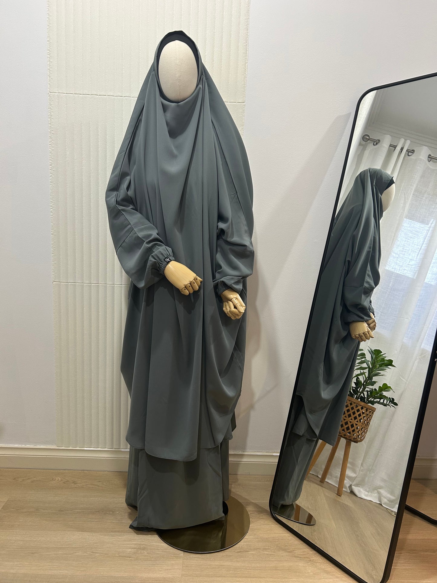 Oasis Sleeved Khimar and Skirt Set - Woolpeach Fabric