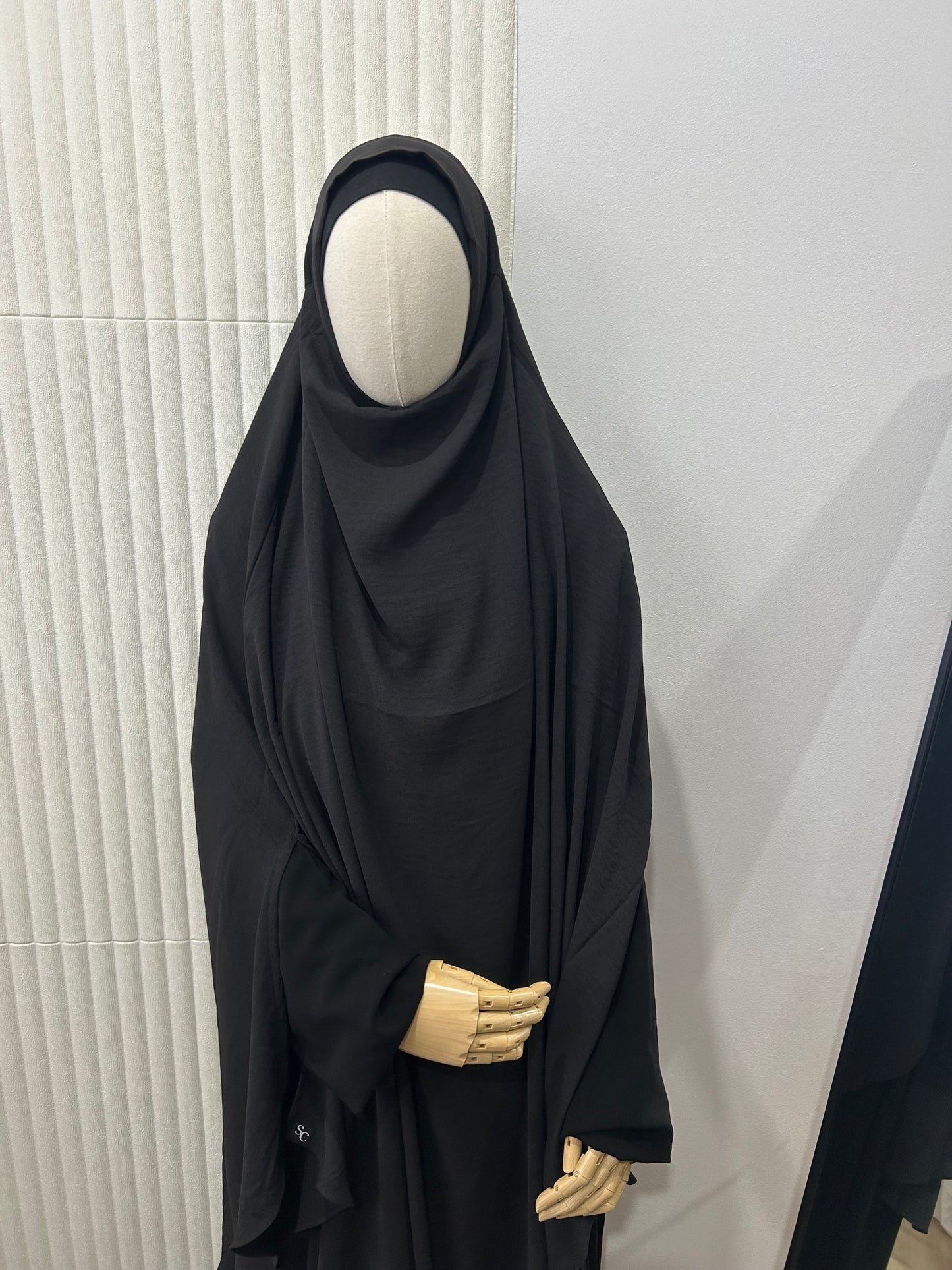Split Khimar - Crinkle Fabric
