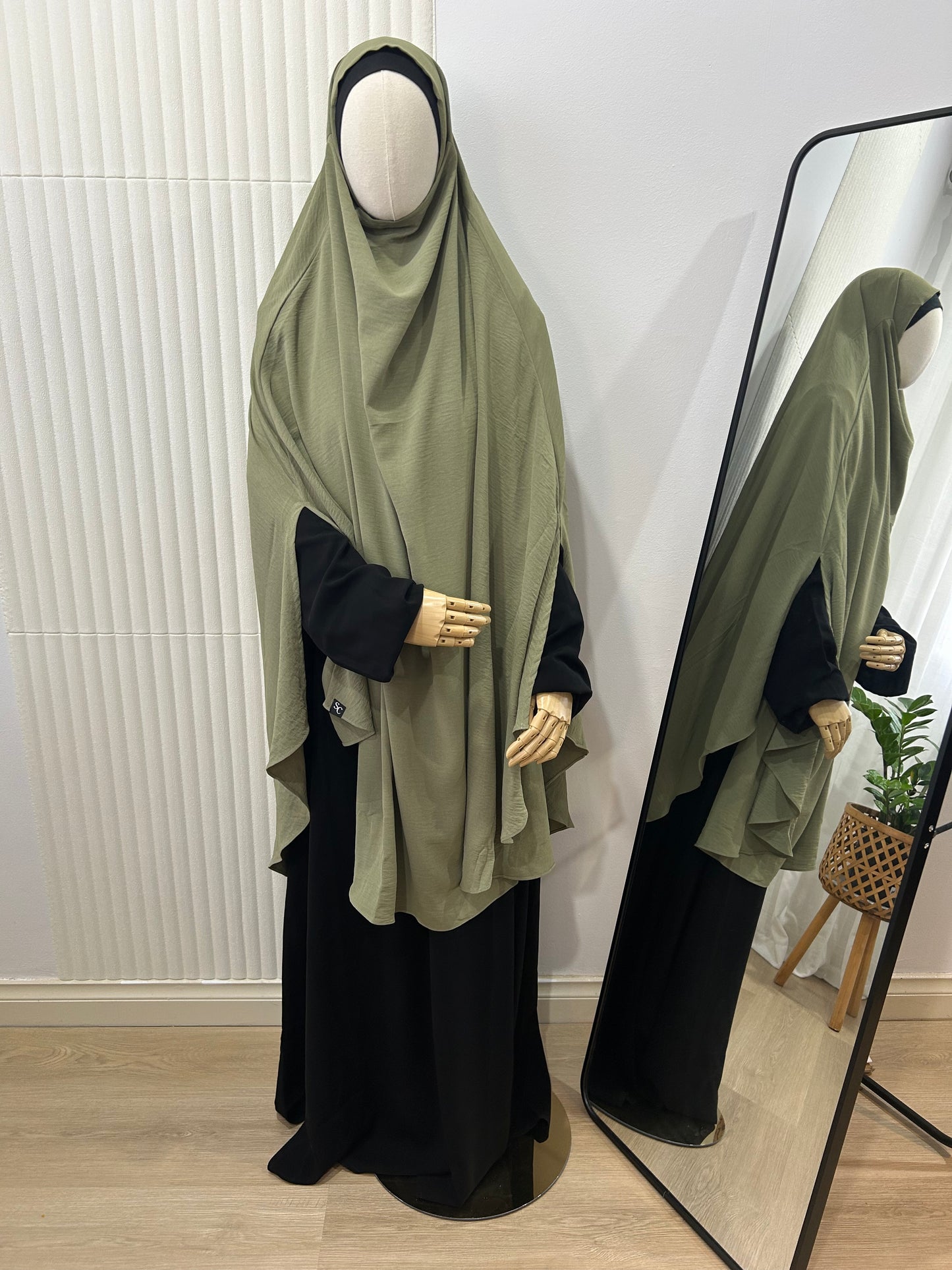 Split Khimar - Crinkle Fabric