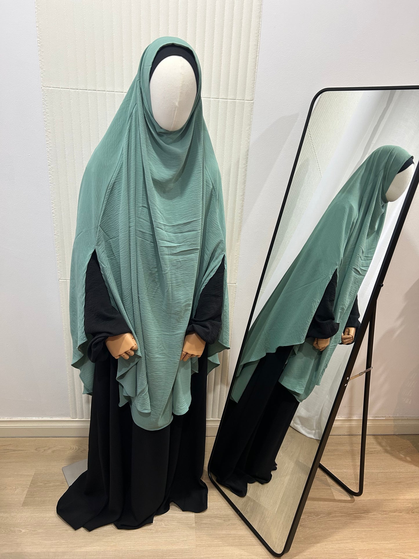 Split Khimar - Crinkle Fabric