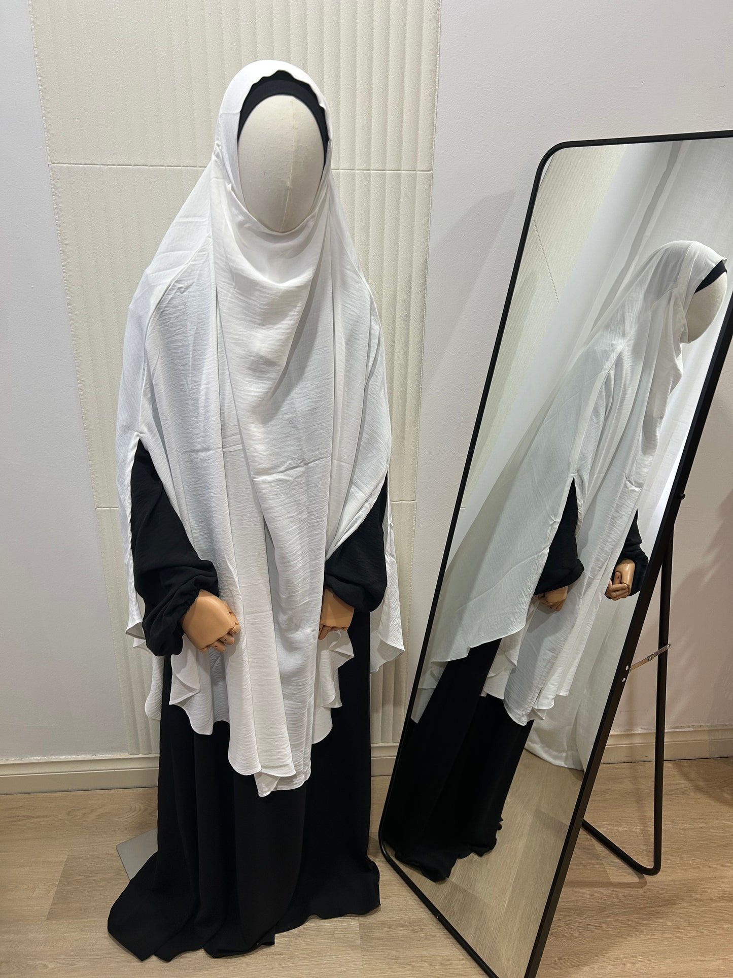 Split Khimar - Crinkle Fabric