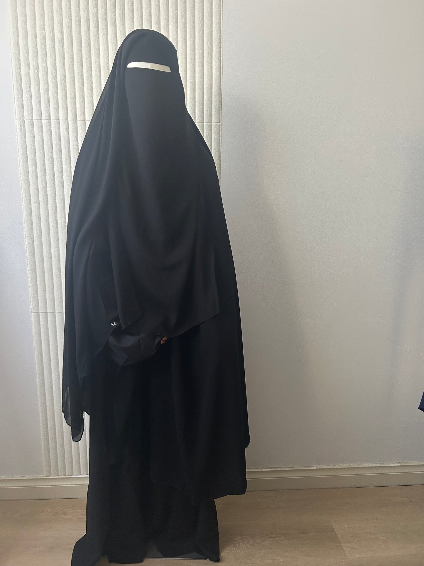Double-Layer Niqab, Extra Front Length - Wool Chiffon