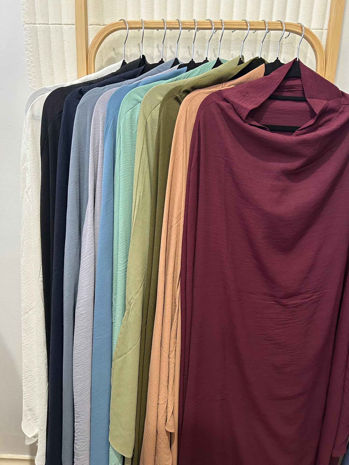 Split Khimar - Crinkle Fabric