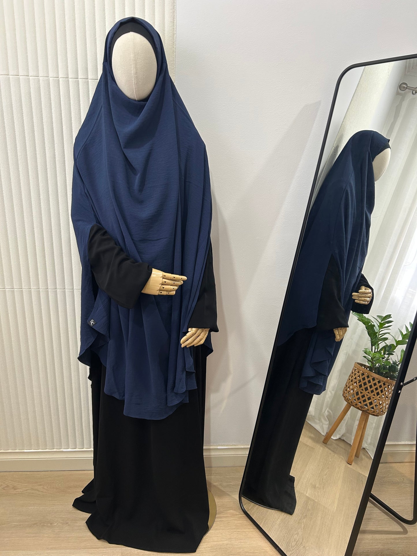 Split Khimar - Crinkle Fabric