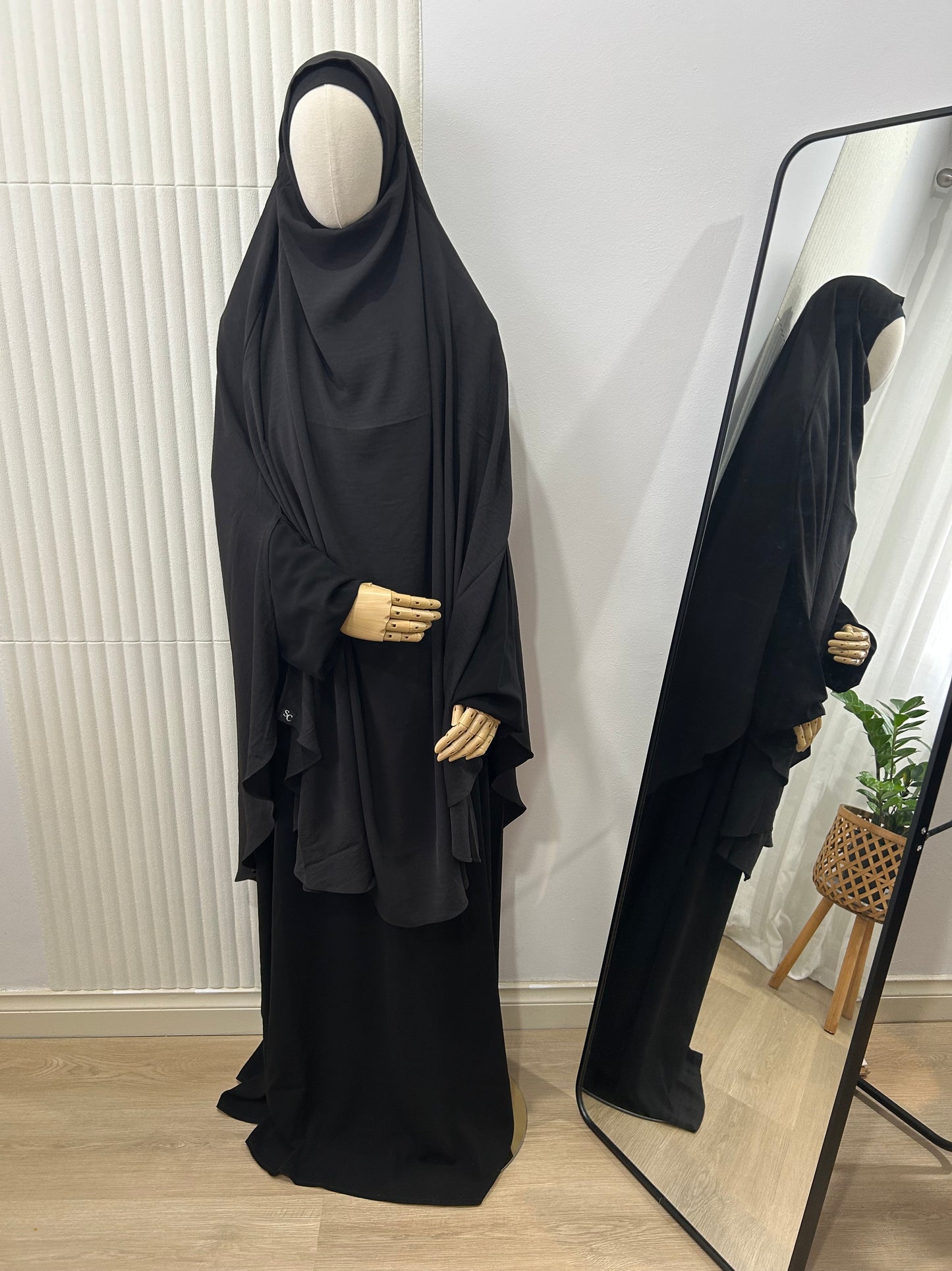 Split Khimar - Crinkle Fabric