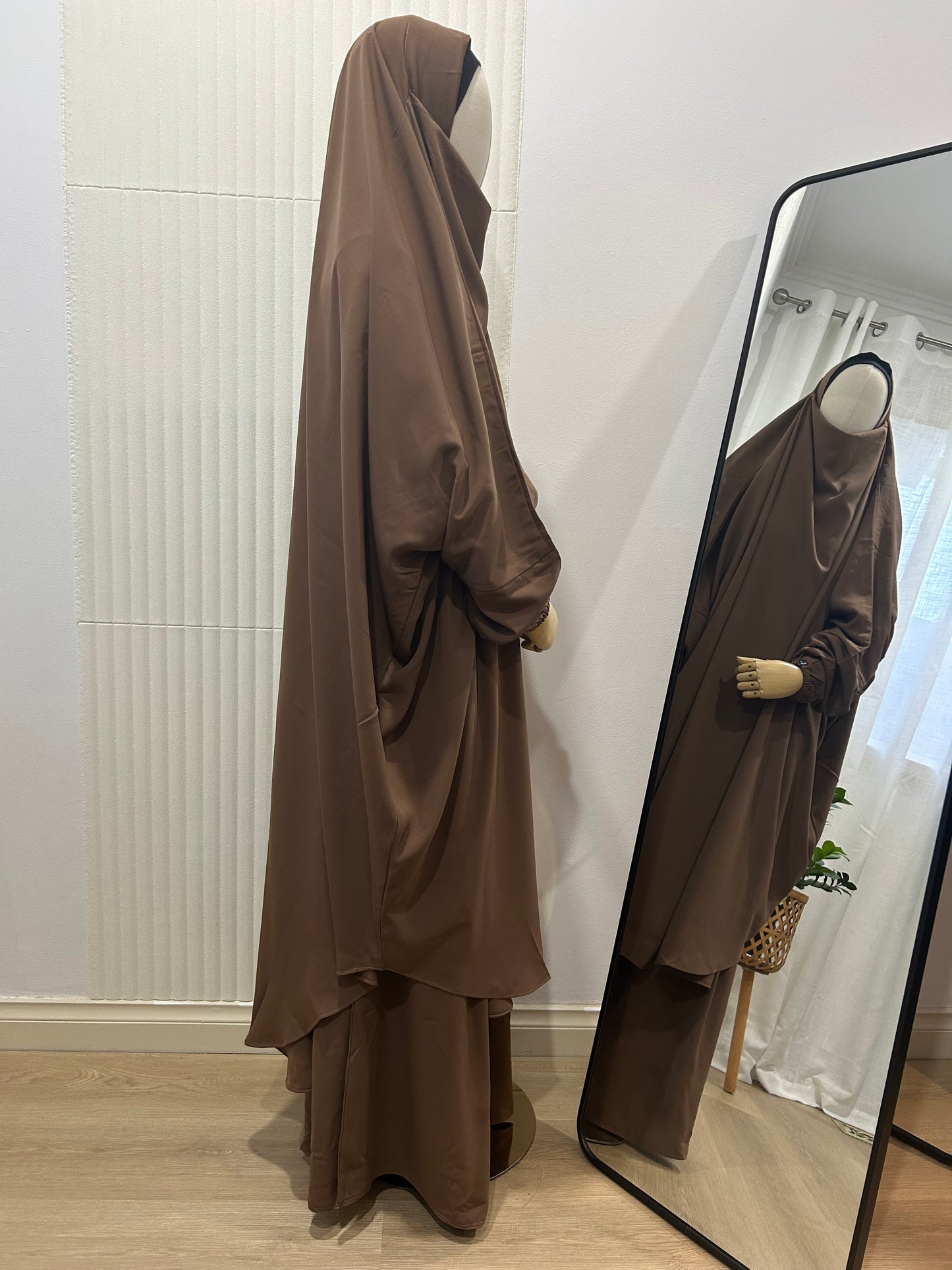 Oasis Sleeved Khimar and Skirt Set - Woolpeach Fabric