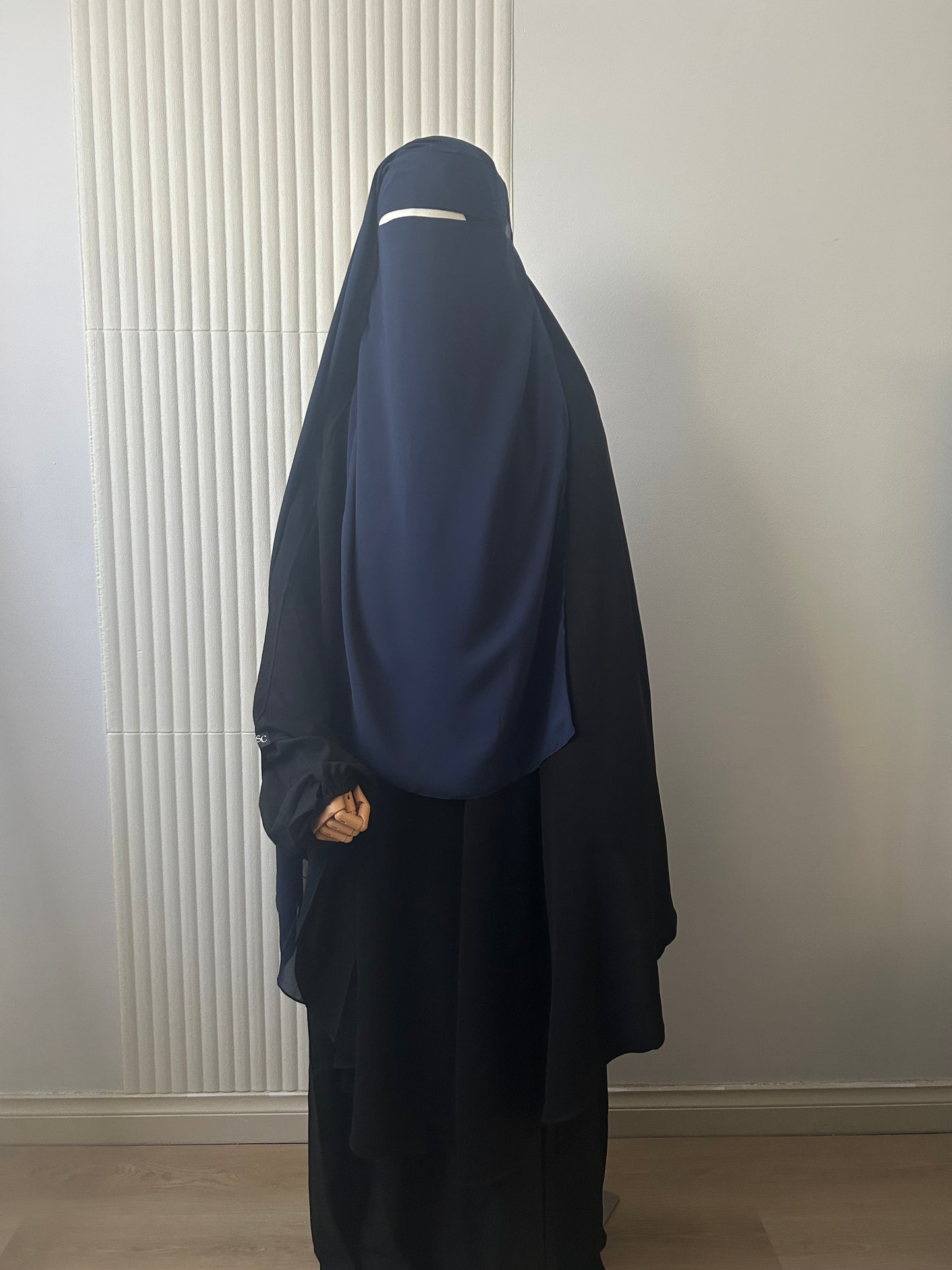 Double-Layer Niqab, Extra Front Length - Wool Chiffon