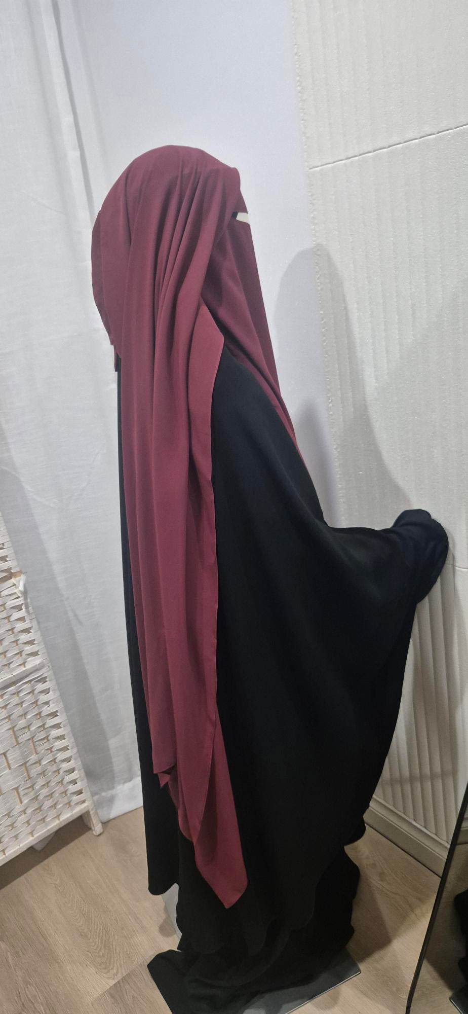 Double-Layer Niqab, Extra Front Length - Wool Chiffon
