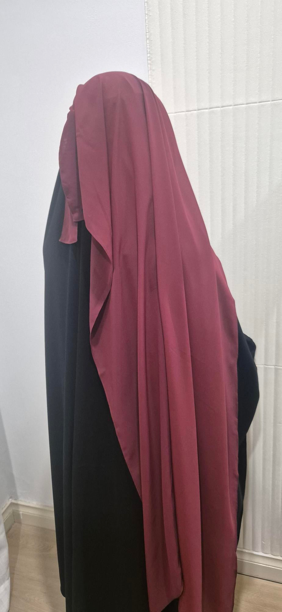 Double-Layer Niqab, Extra Front Length - Wool Chiffon