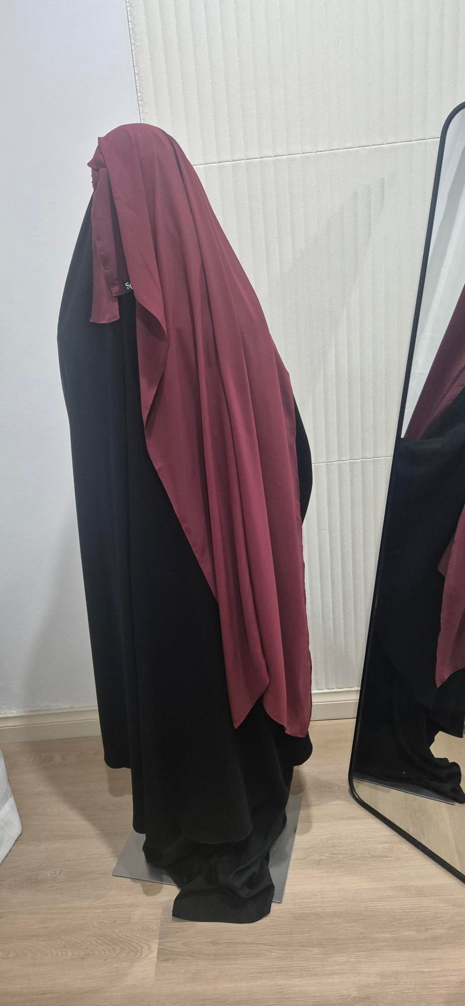 Double-Layer Niqab, Extra Front Length - Wool Chiffon