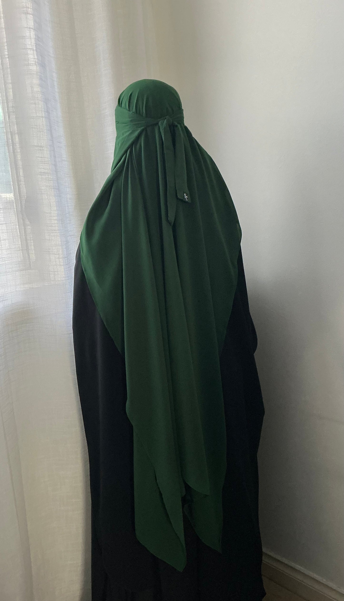 Double-Layer Niqab, Extra Front Length - Wool Chiffon