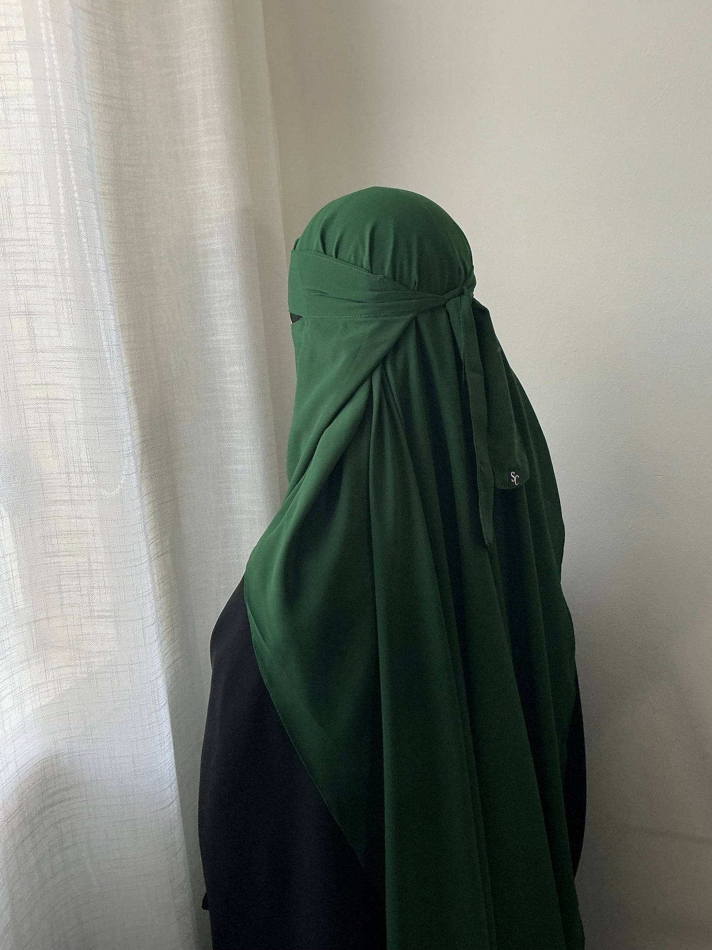Double-Layer Niqab, Extra Front Length - Wool Chiffon