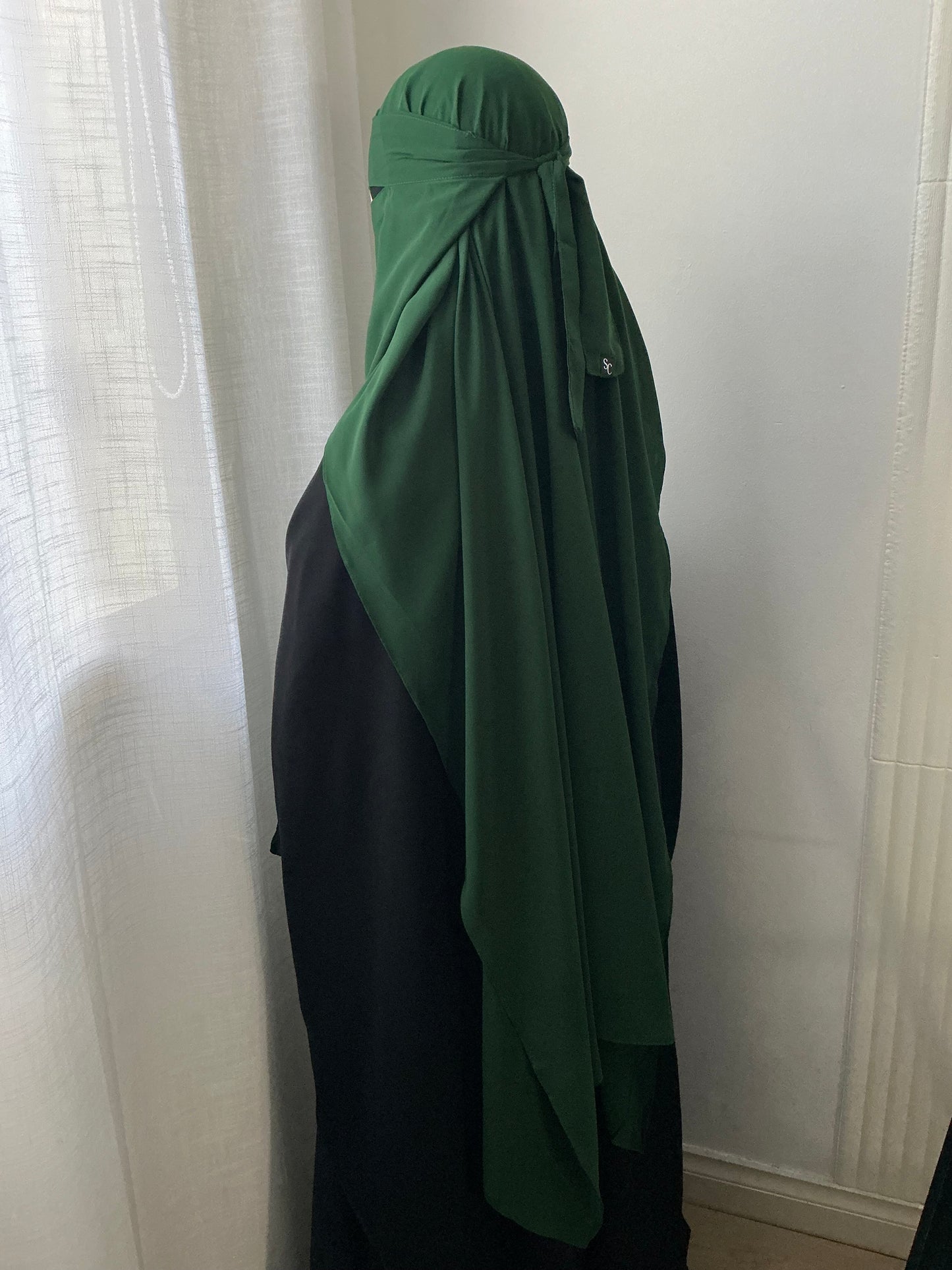 Double-Layer Niqab, Extra Front Length - Wool Chiffon